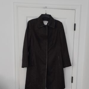 Carlisle Dark Brown Pinstripe Trench Coat